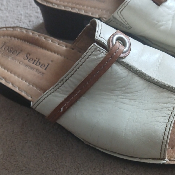 Josef Seibel Women's Cream and Brown Mules - Picture 12 of 12